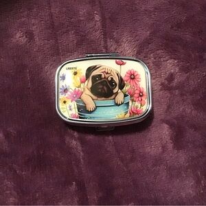 Pug Floral Small Pets Accessory - Cream and Blue